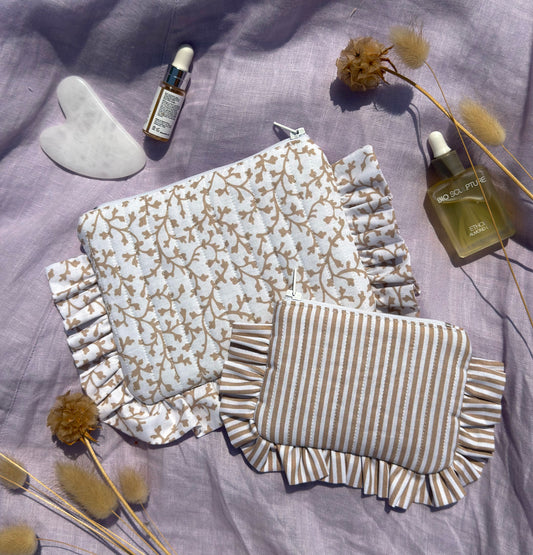 Ruffle Zipper Pouches